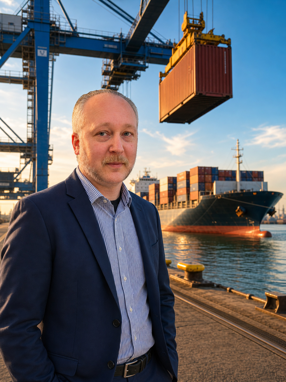 Andre Peters im Hafen